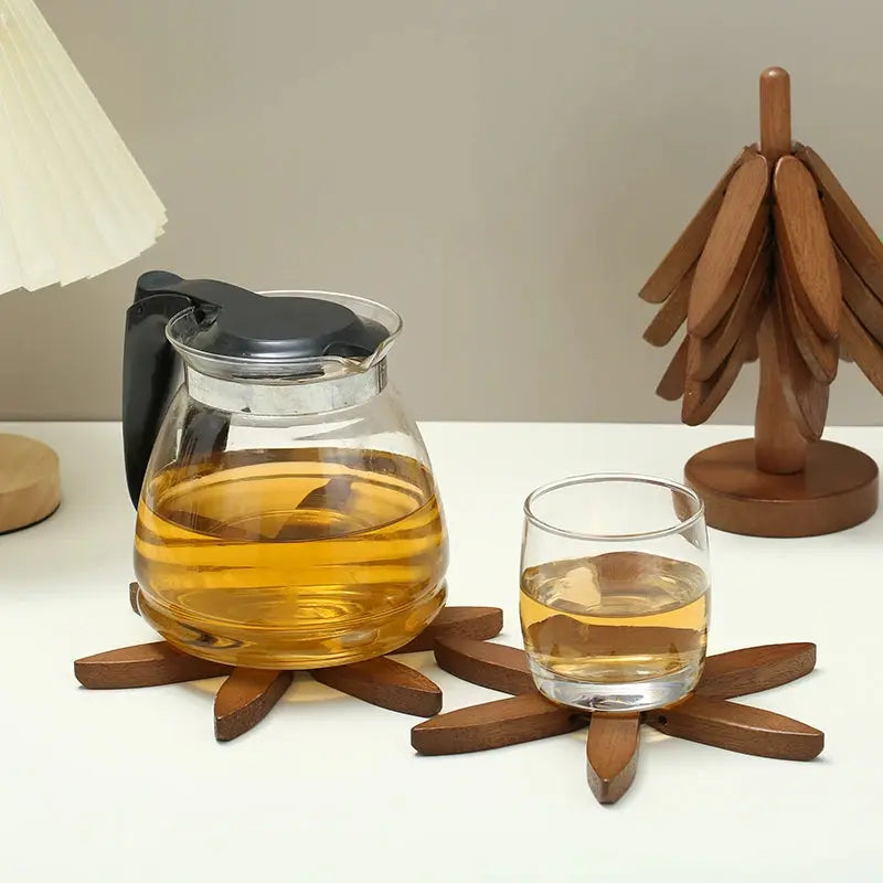 Wooden trivet with stand