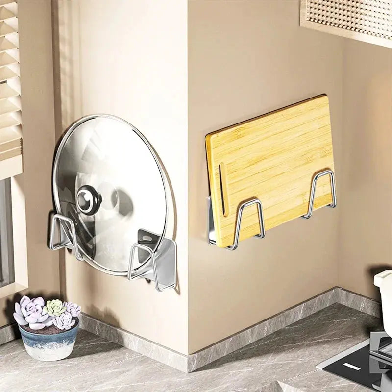 Adhesive backing on sponge holder