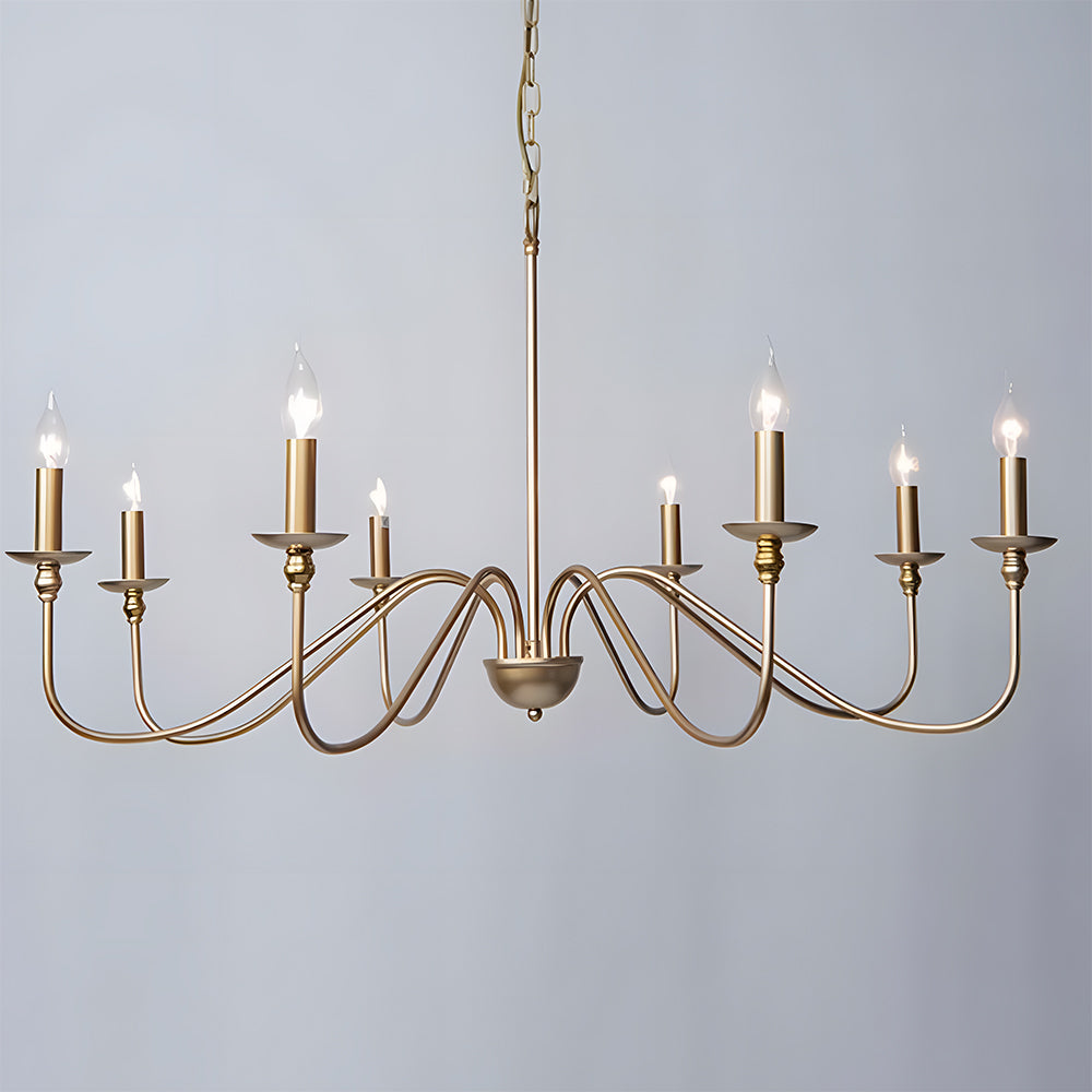 Gold chandelier with 8 lights