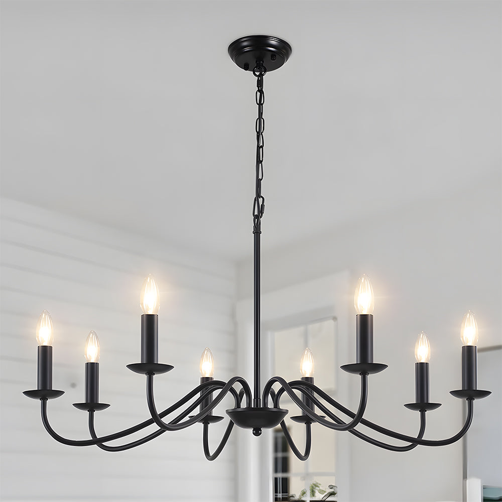 Black chandelier with 6 lights