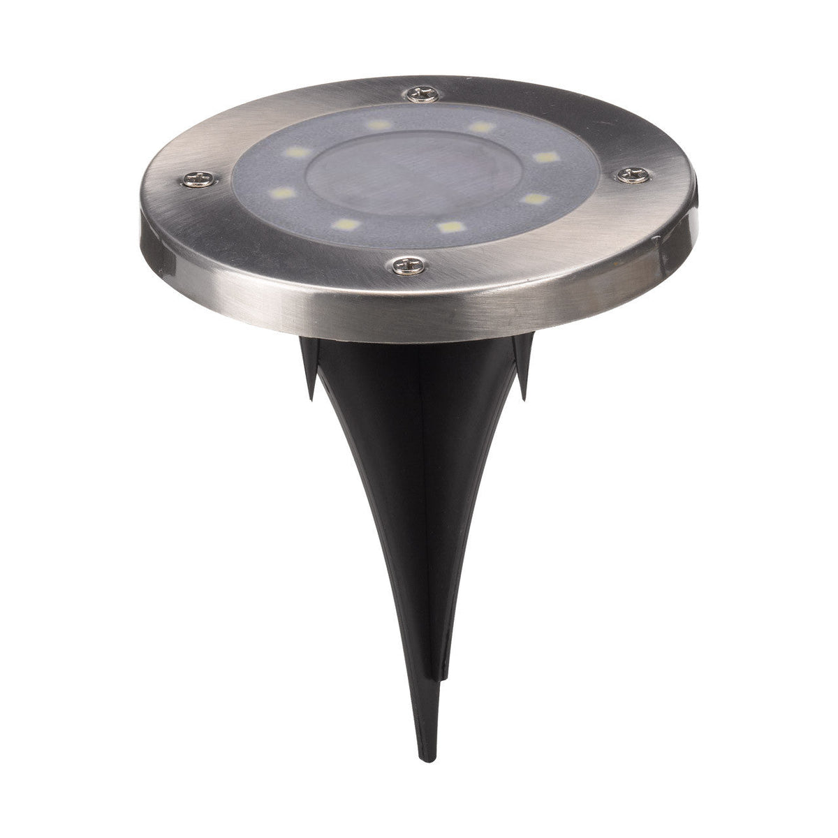 Solar ground lights on a lawn