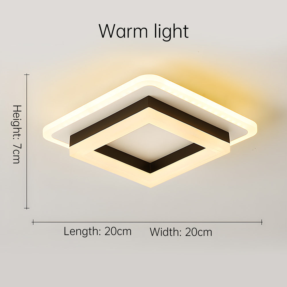 Square LED ceiling light close-up