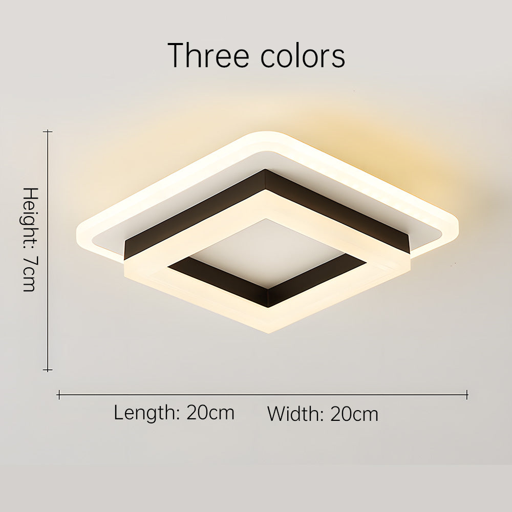 Square LED ceiling light side view