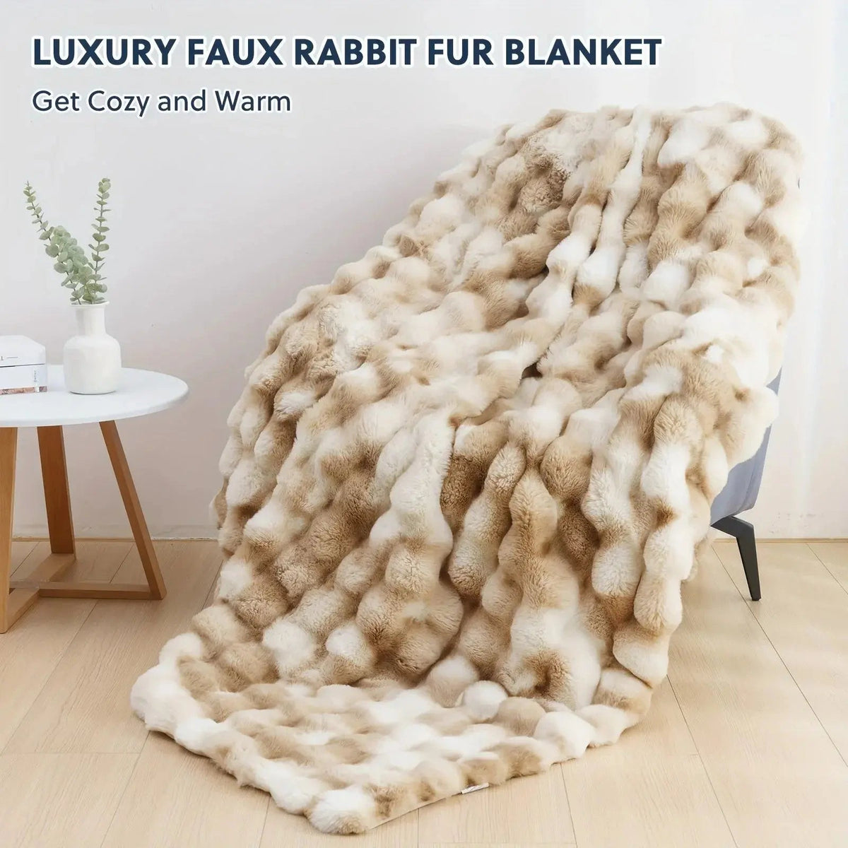 Plush blanket in living room