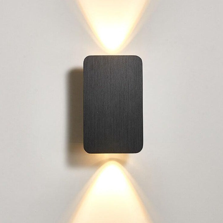 Black flat panel wall light