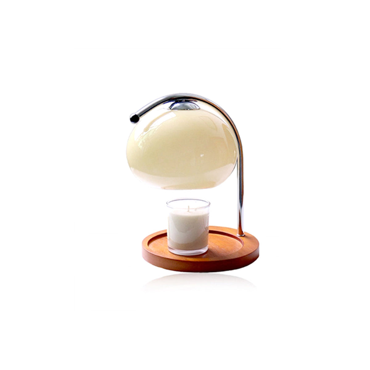 Glass candle warmer lamp with light yellow shade