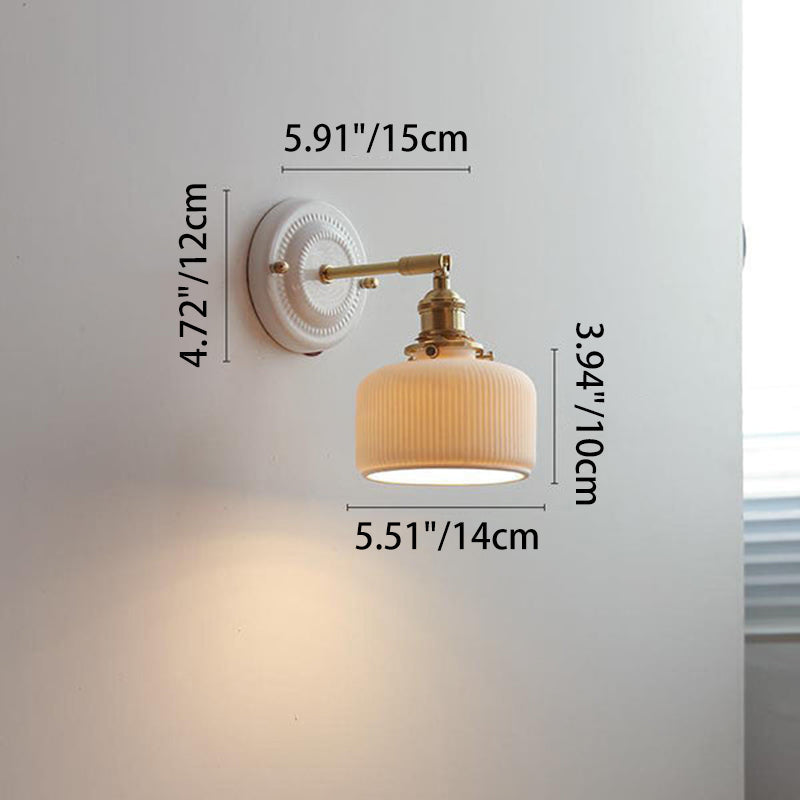 Ceramic wall light brass detail