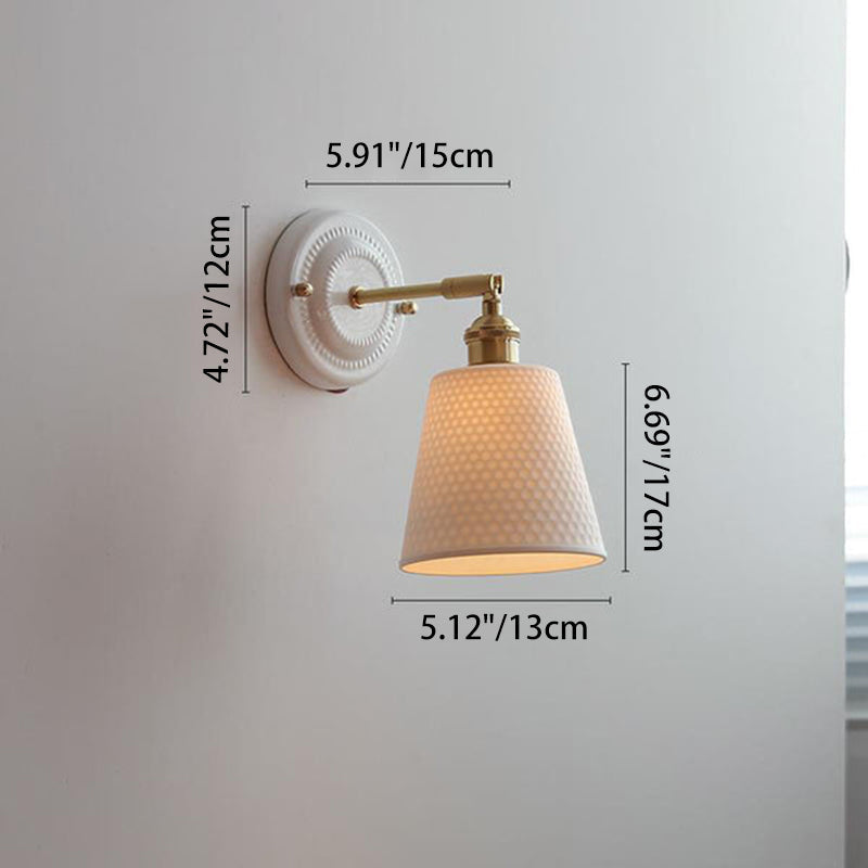 Ceramic wall light in a hallway