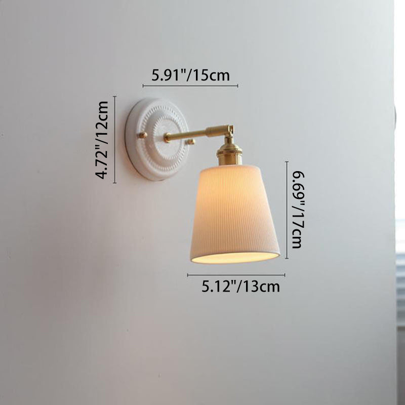 Ceramic wall light in a bedroom