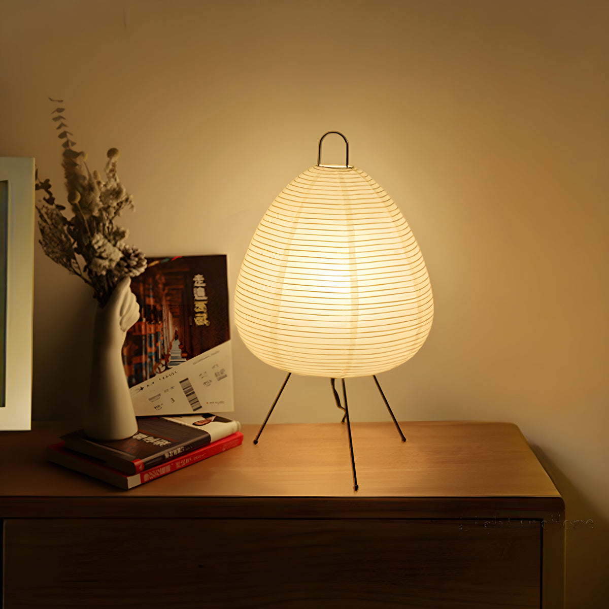 Rice paper table lamp product view