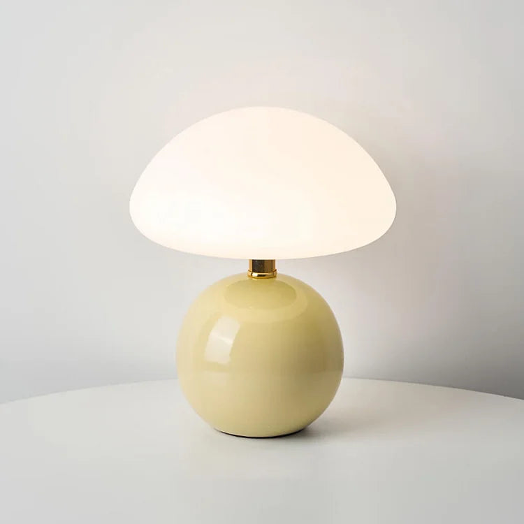 Beige mushroom lamp