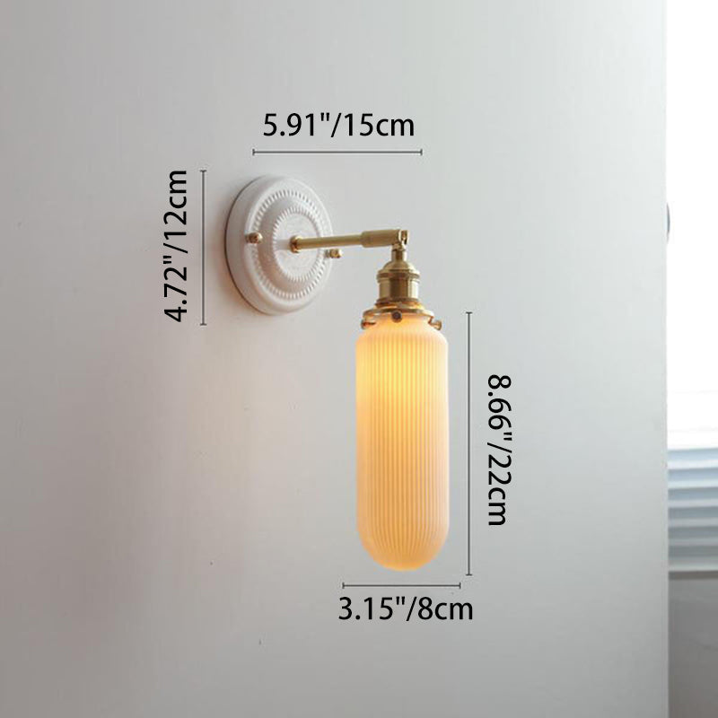 Ceramic wall light in a reading corner