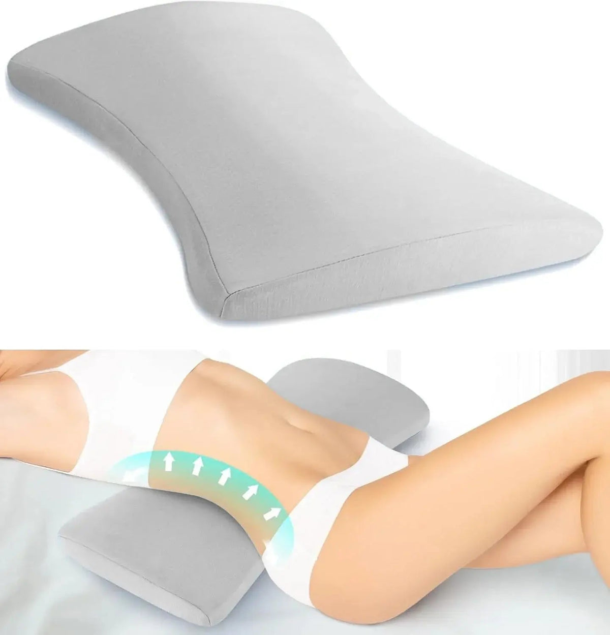 Lumbar support cushion in Light Grey
