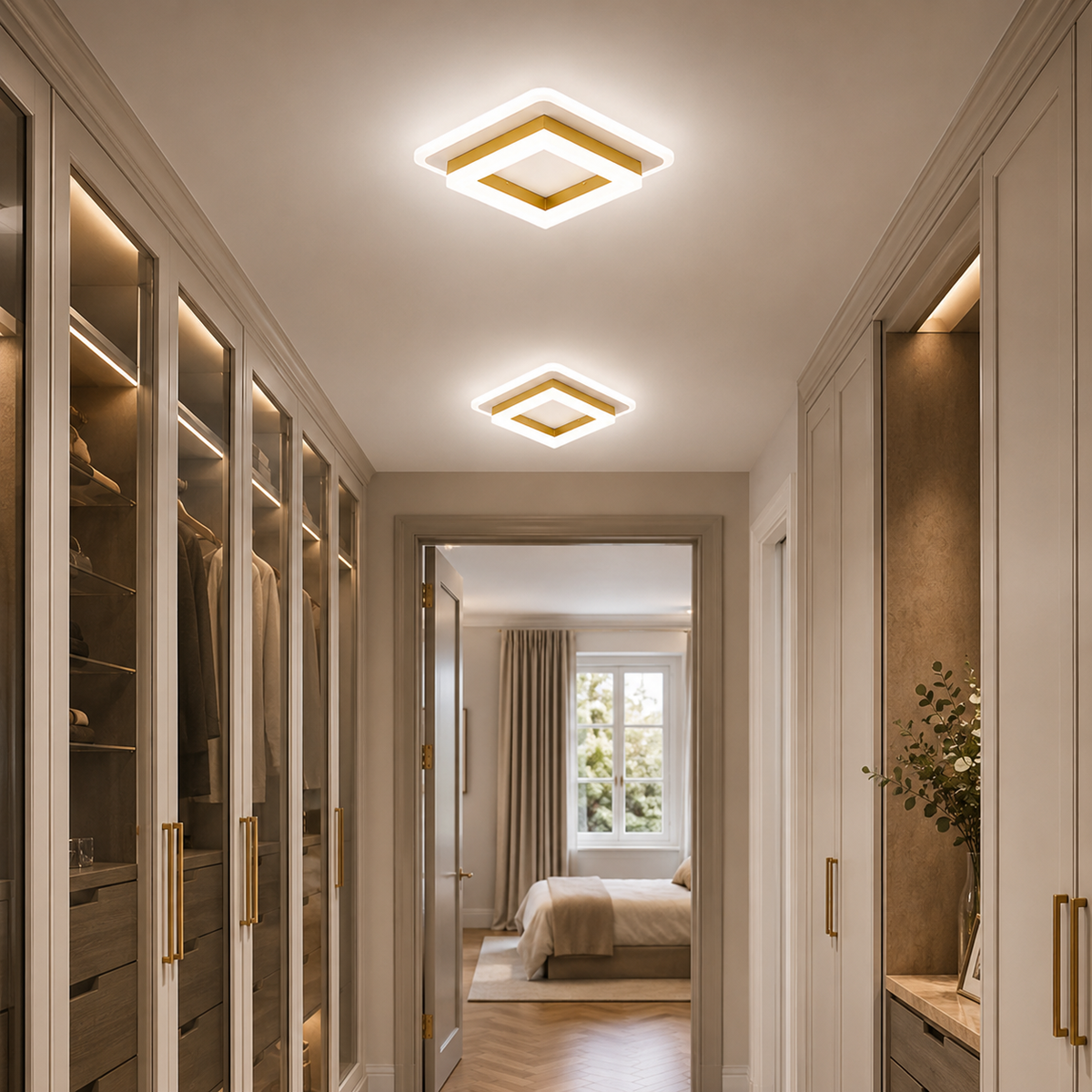 Square LED ceiling light lifestyle view