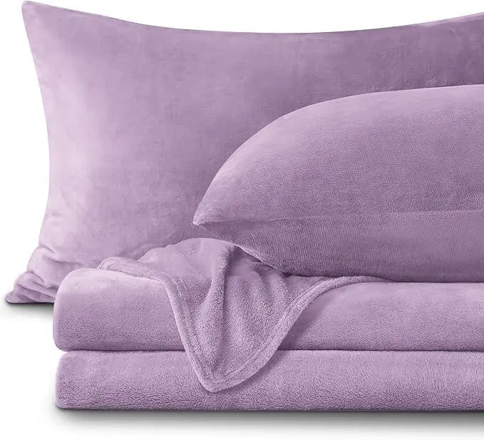 Flannel fleece sheet set in Purple