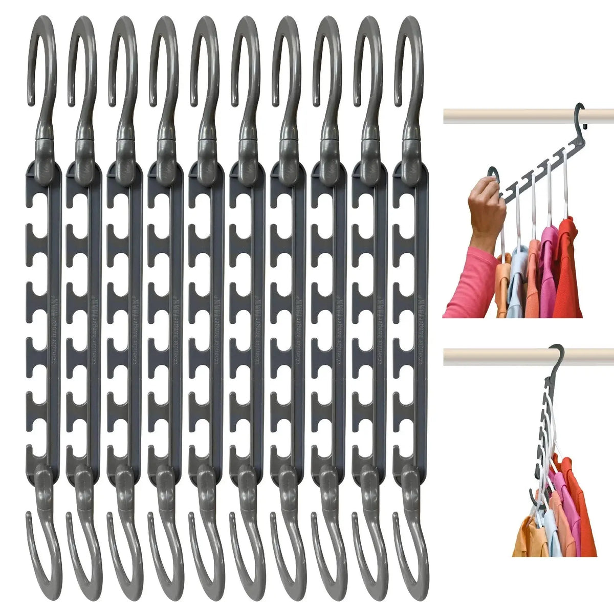 Cascading hanger in closet