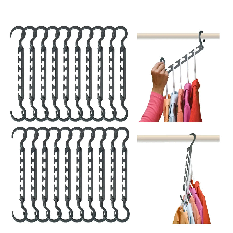 Black cascading clothes hangers