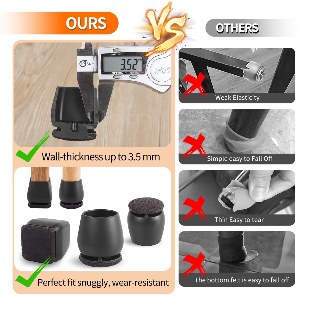 Chair leg protectors set of 8