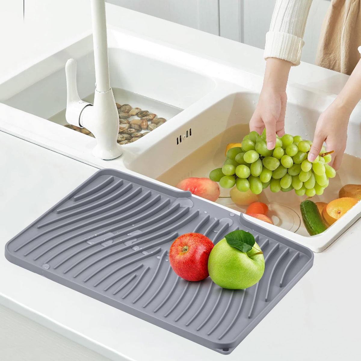 Drying mat rolled up for storage