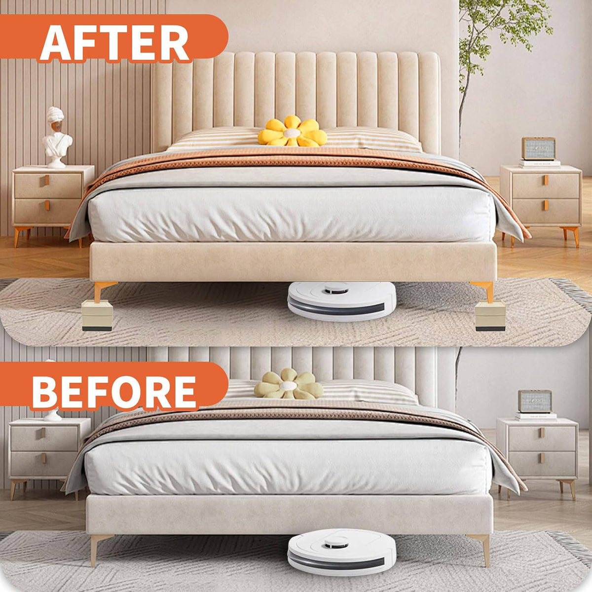 Riser pad lifting furniture off the floor