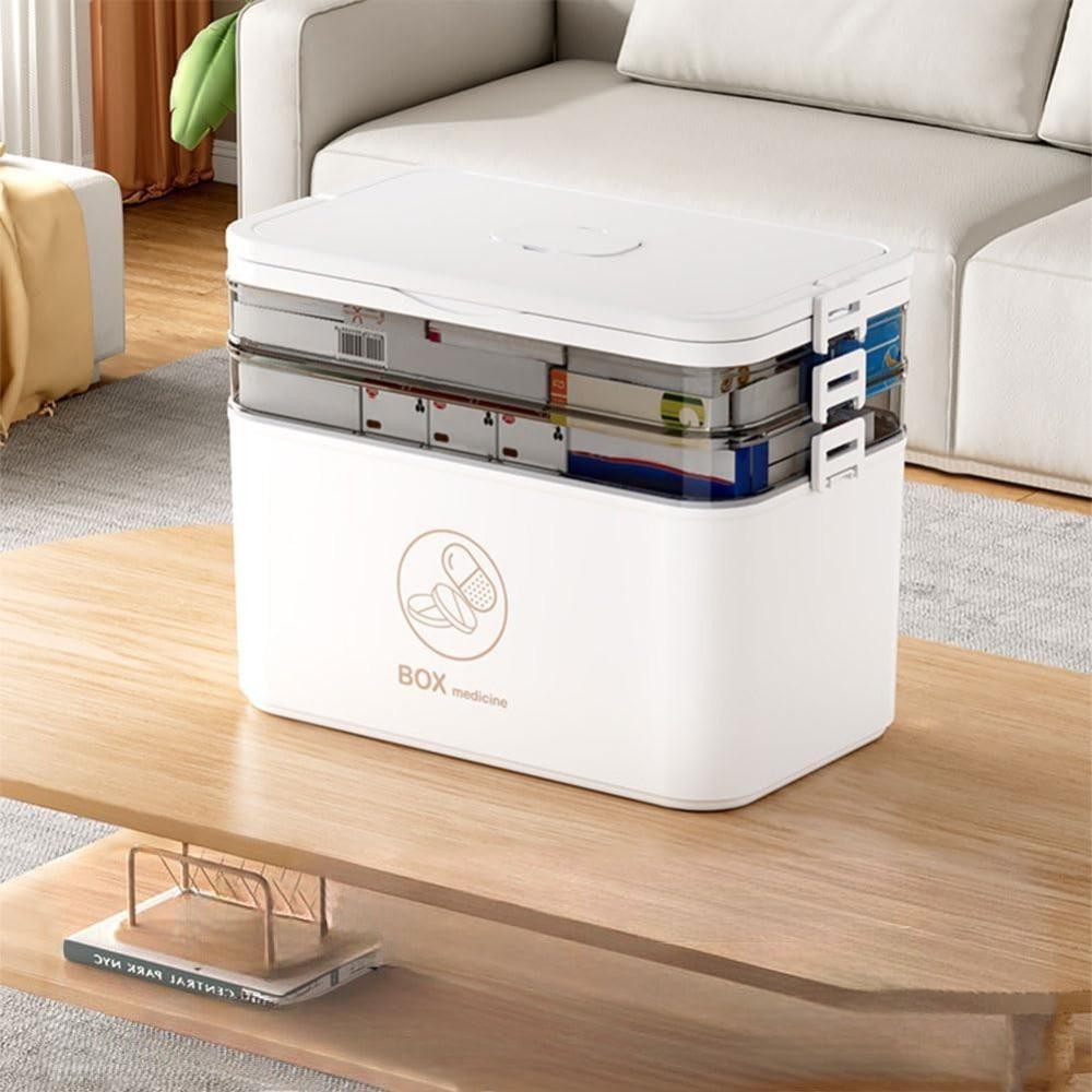Triple-layer medicine storage box