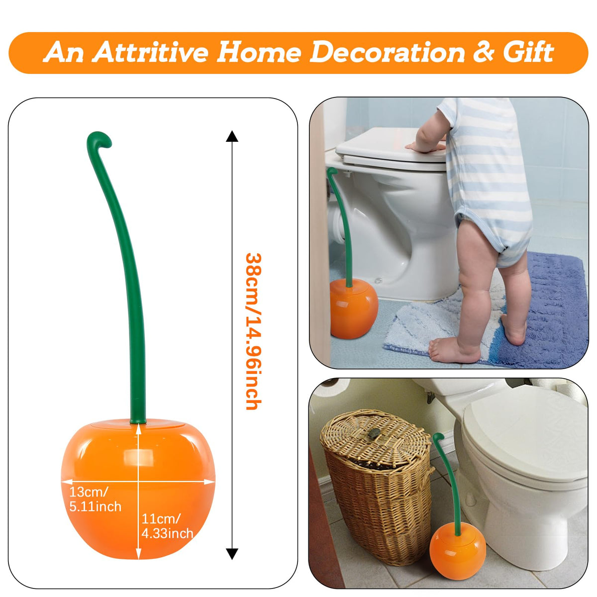 Cherry toilet brush holder colour options