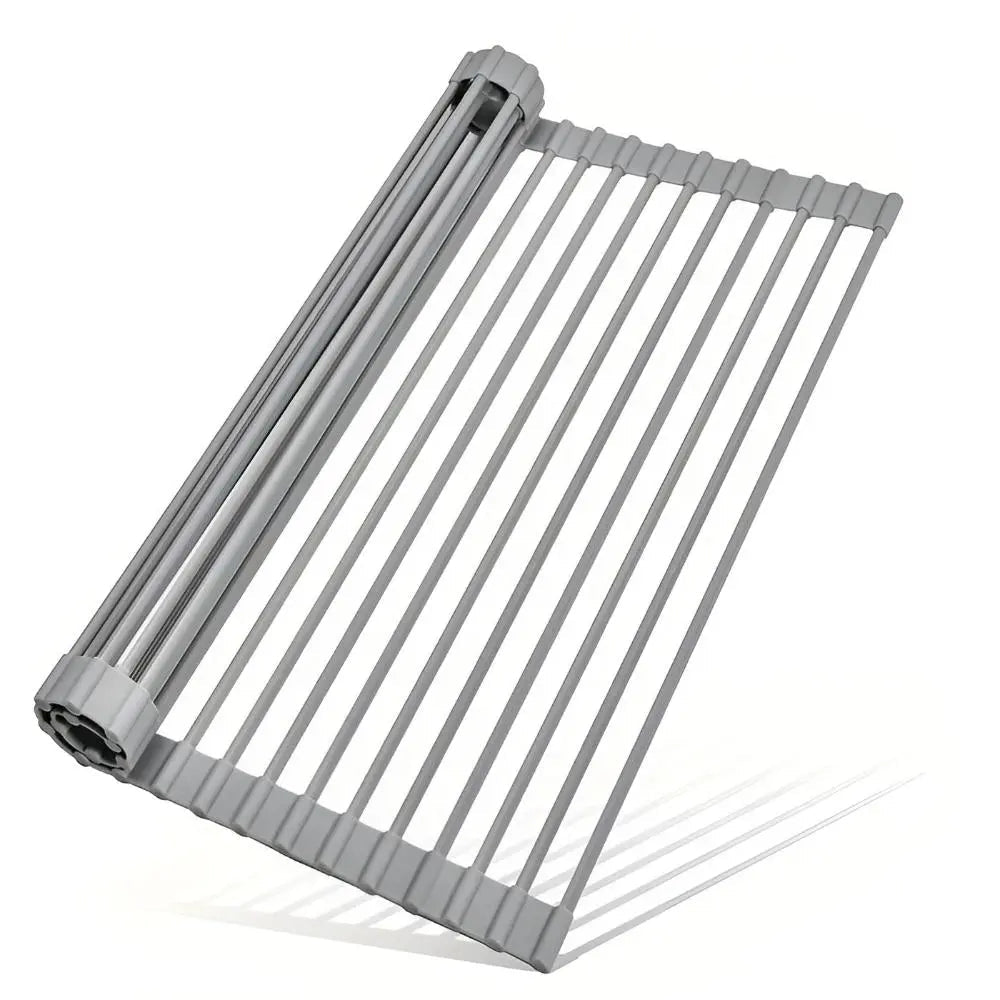 Dish rack close-up of steel rods