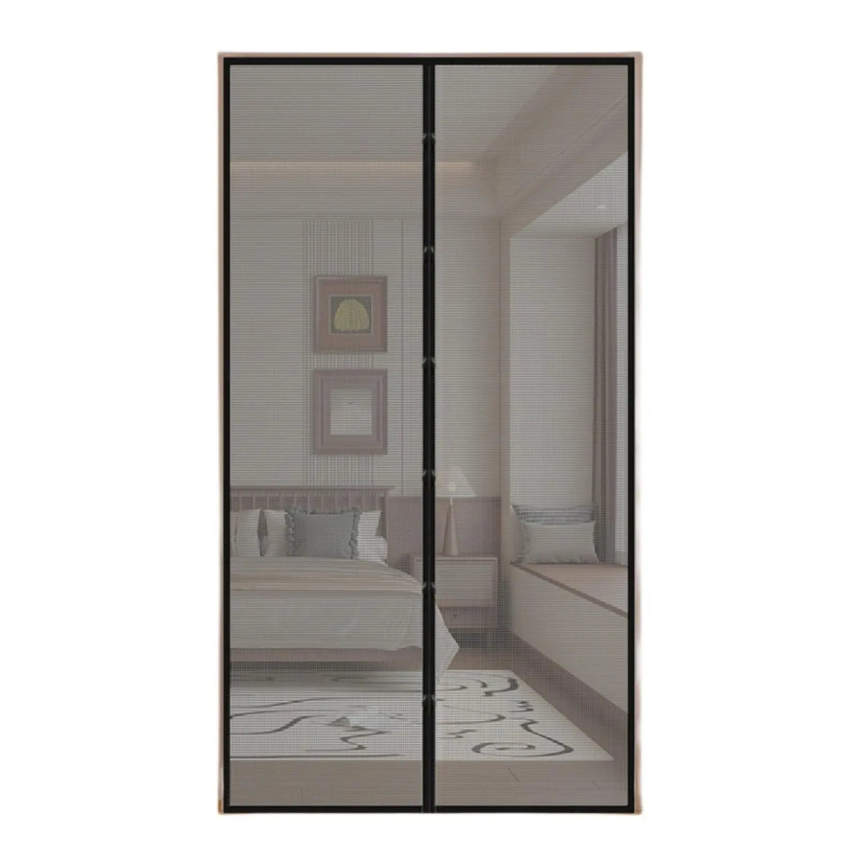 Black magnetic screen door