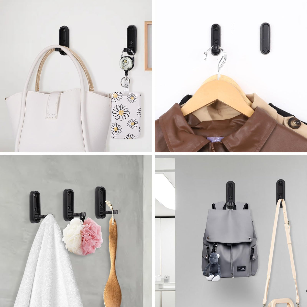 Folding wall hook in a bathroom