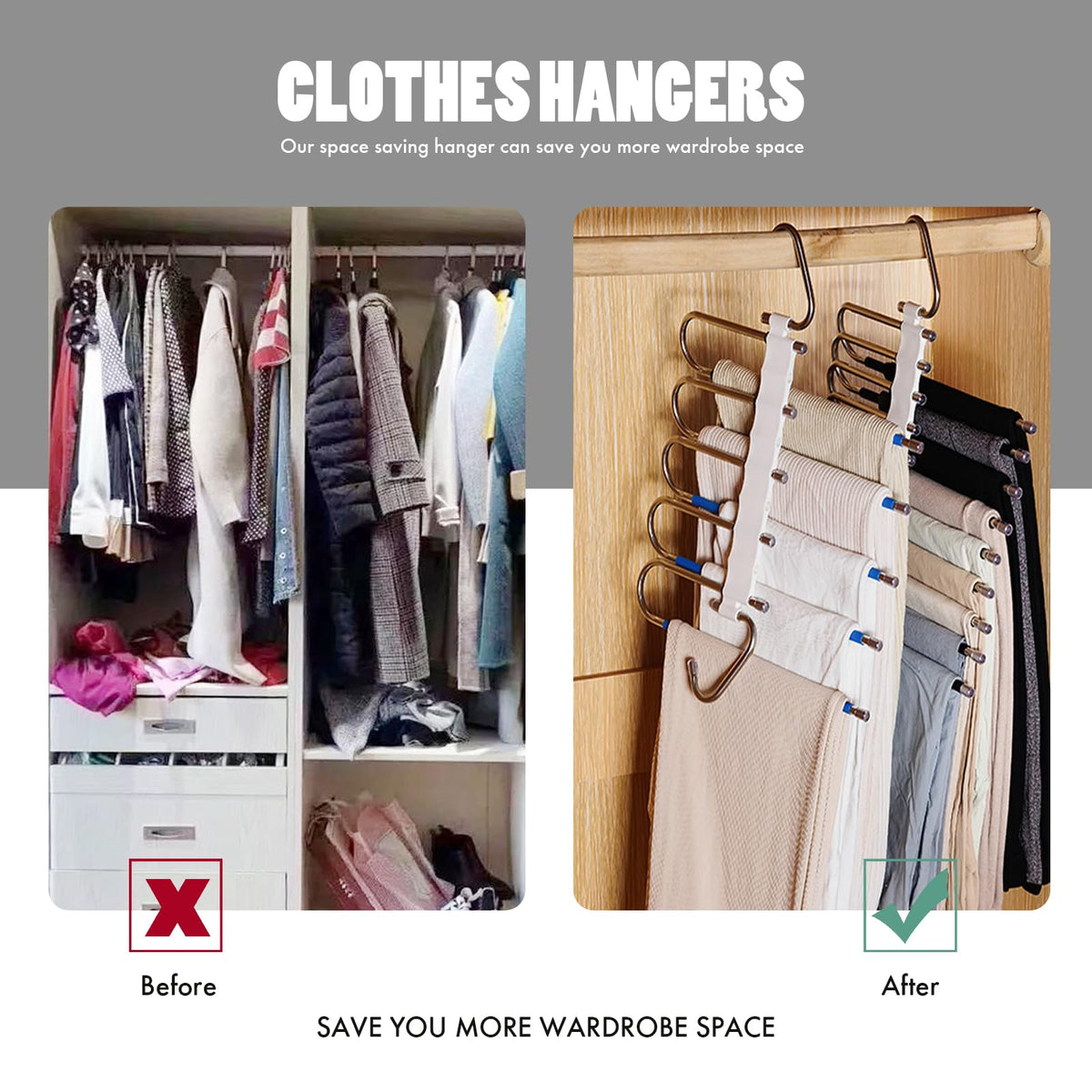 Trouser hanger rack folded
