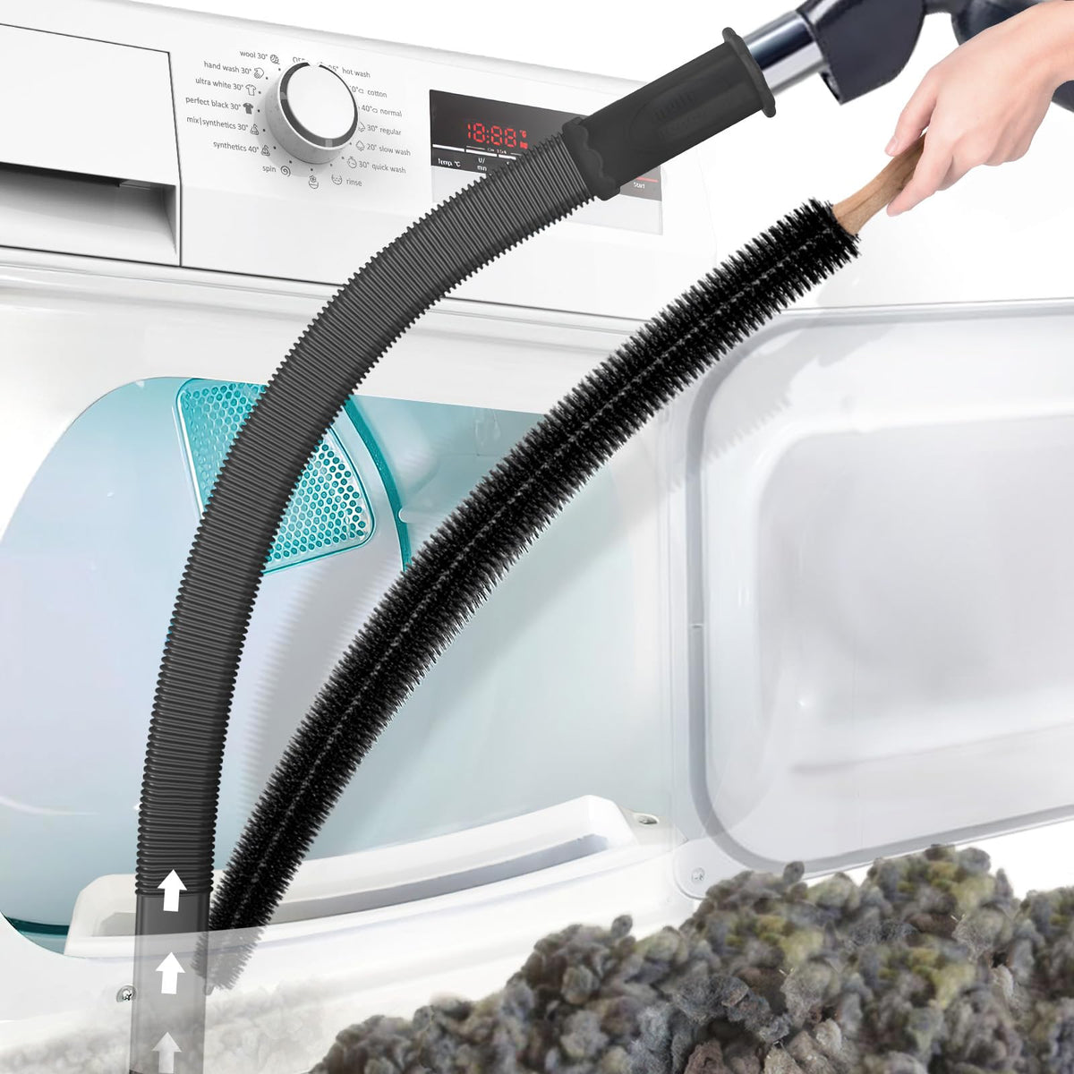 Dryer vent cleaning kit in Black