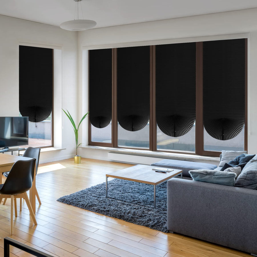 Stick-on blinds fitted to a window