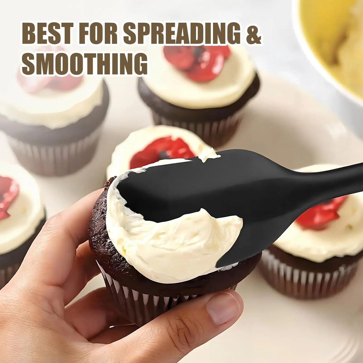 Silicone spatulas laid out by size