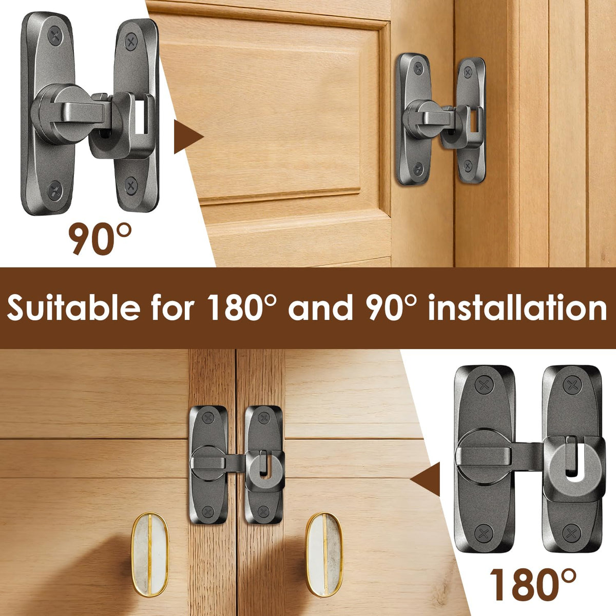 Flip latch installed on a sliding door