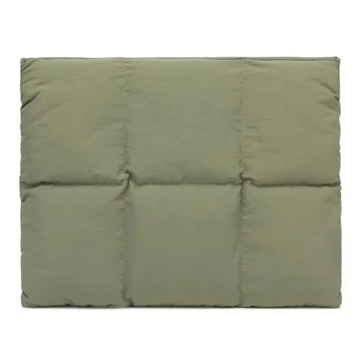 Sage green quilted laptop sleeve