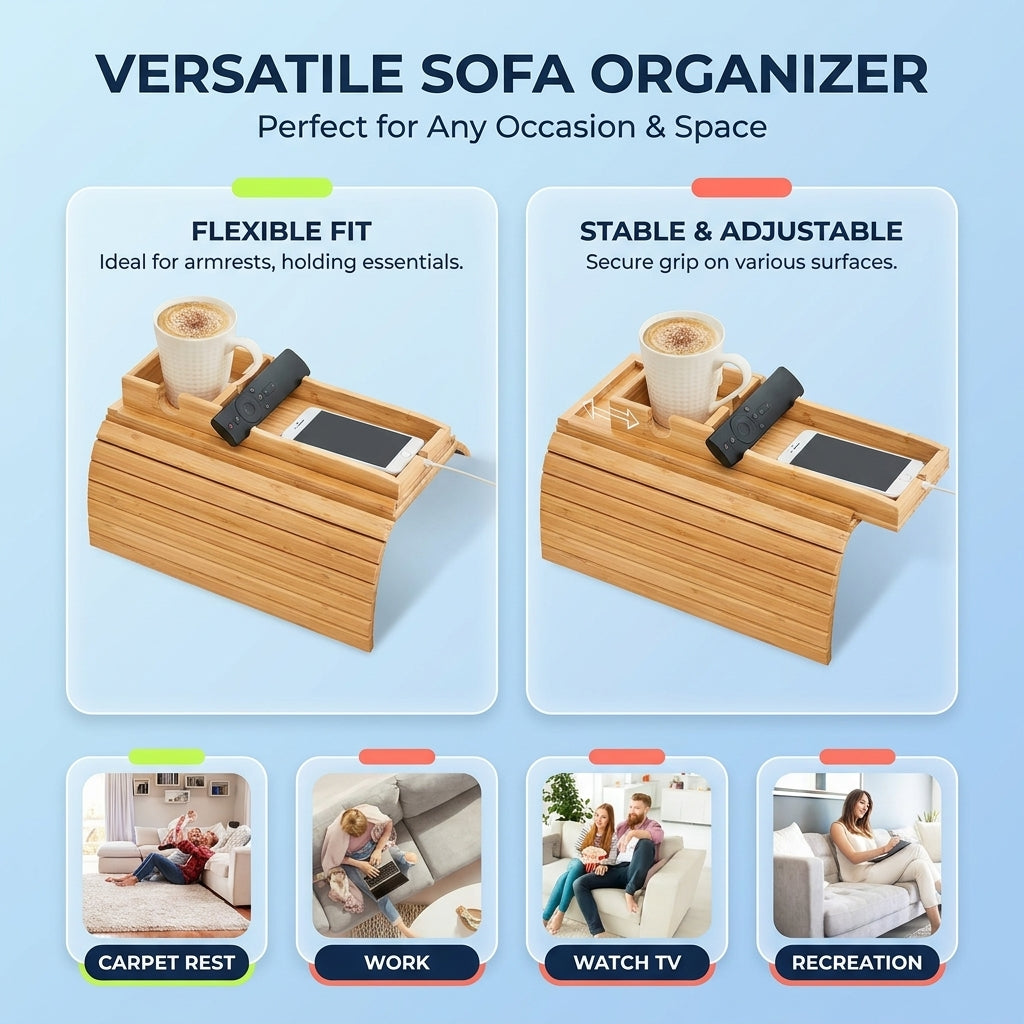 Folding bamboo tray detail