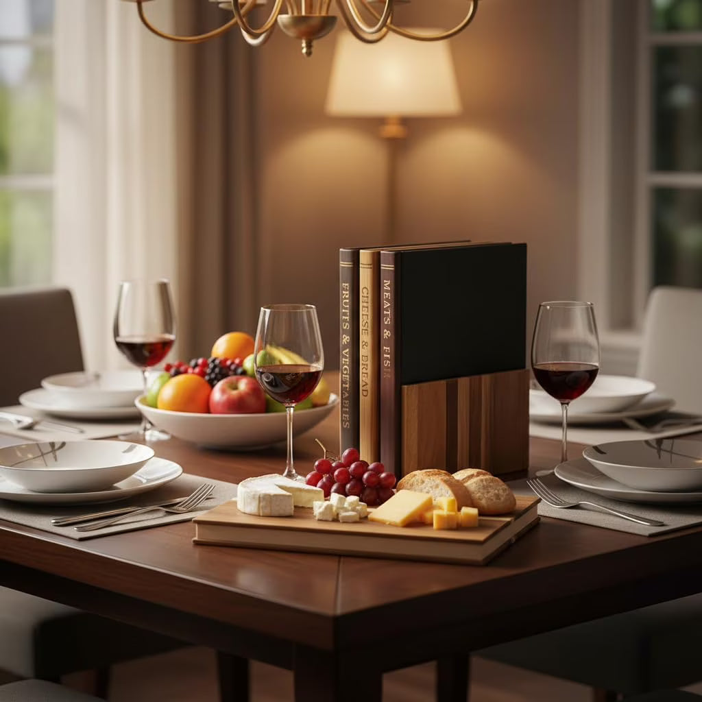 Chopping board set styled in kitchen