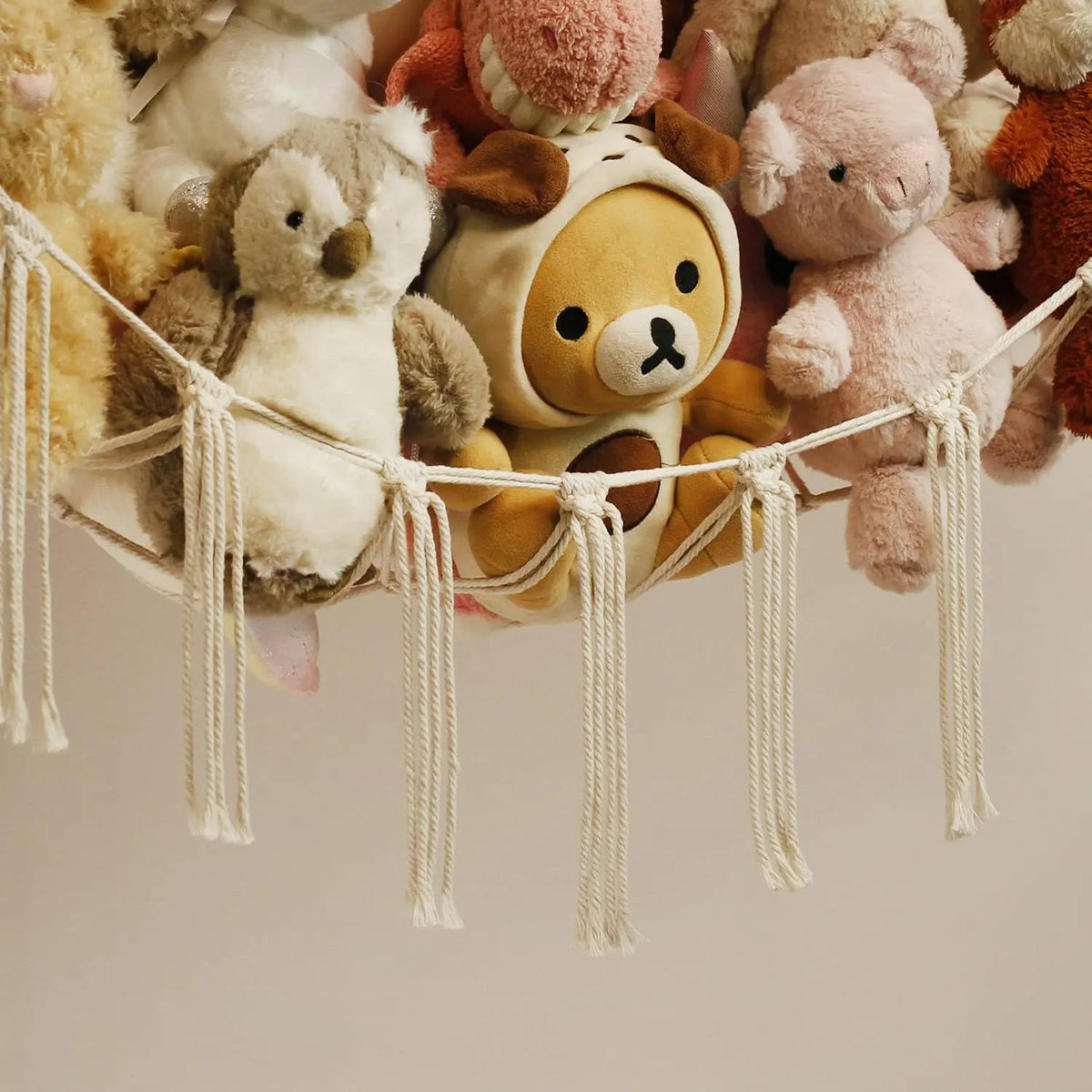 Toy hammock hanging in a room corner