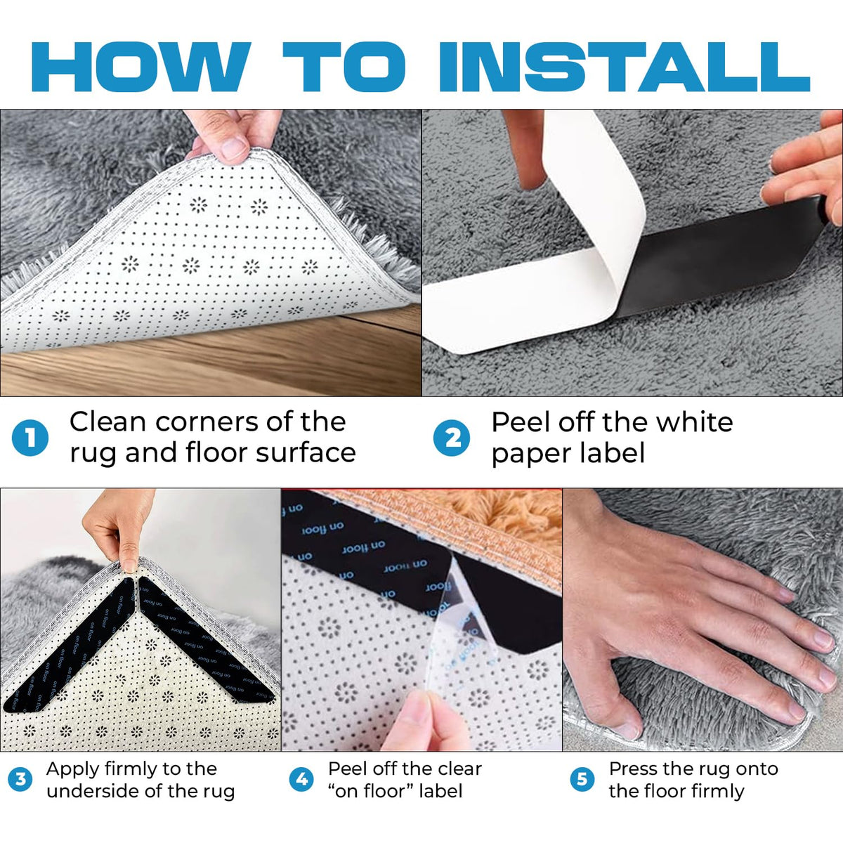 Double-sided adhesive rug pad