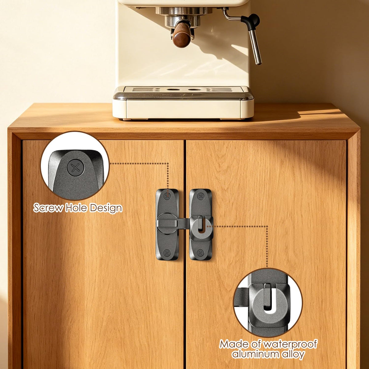 Flip latch detail view
