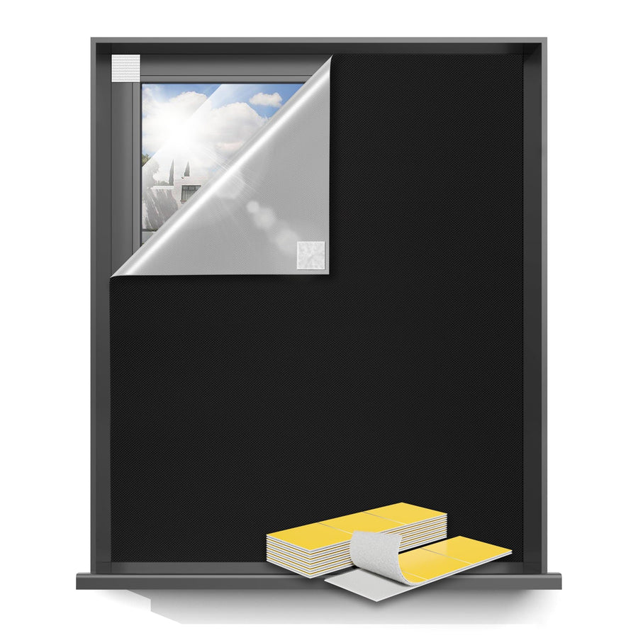 Portable blackout window cover on window