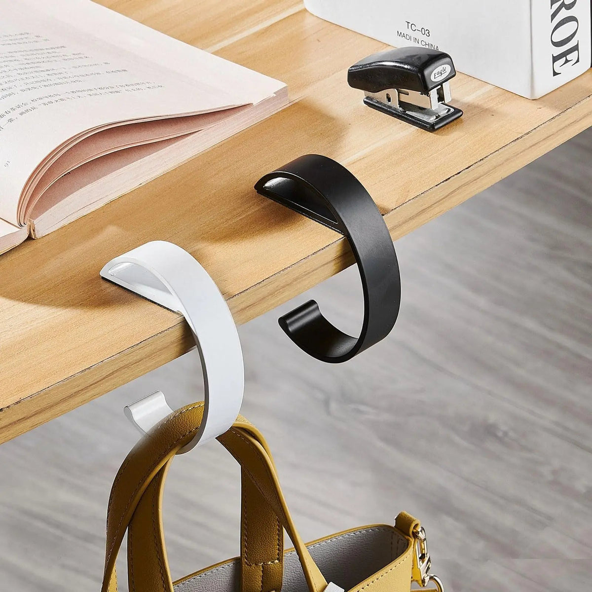 C-shaped hook design detail