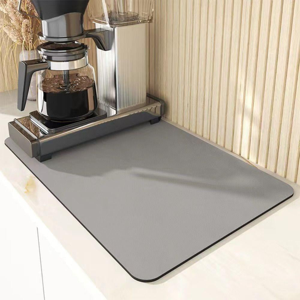 Diatomite dish drying mat in Light Grey