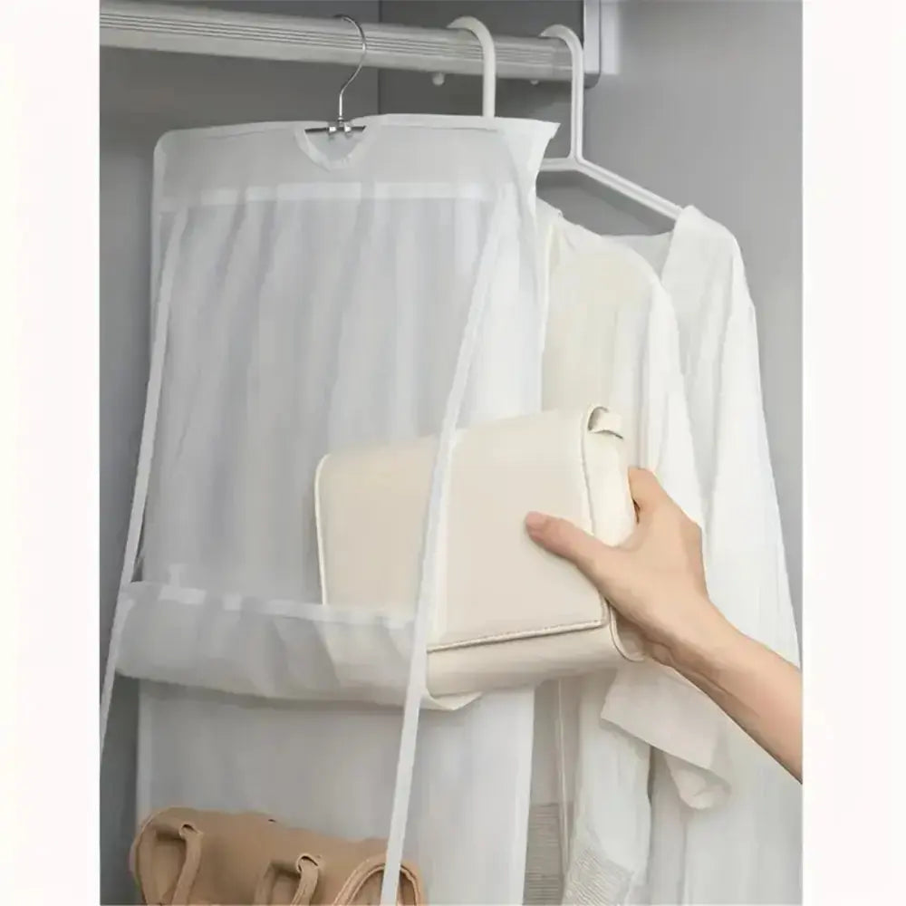 Double-sided handbag storage pockets