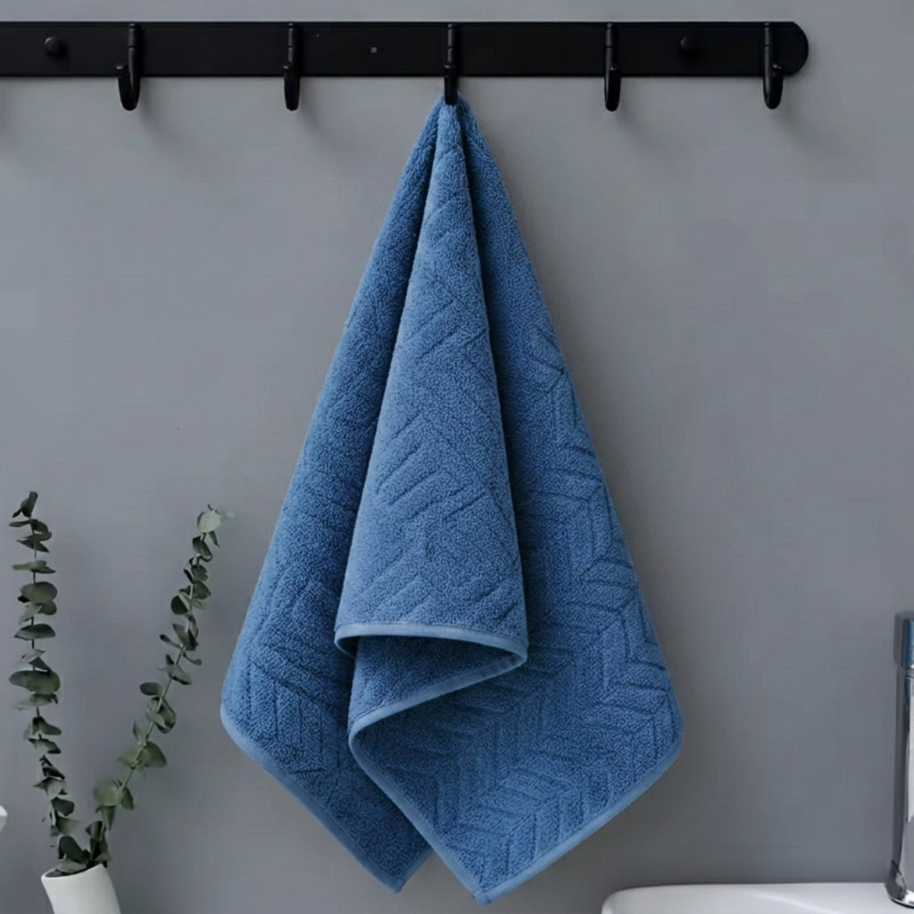 Blue coral velvet hand towel