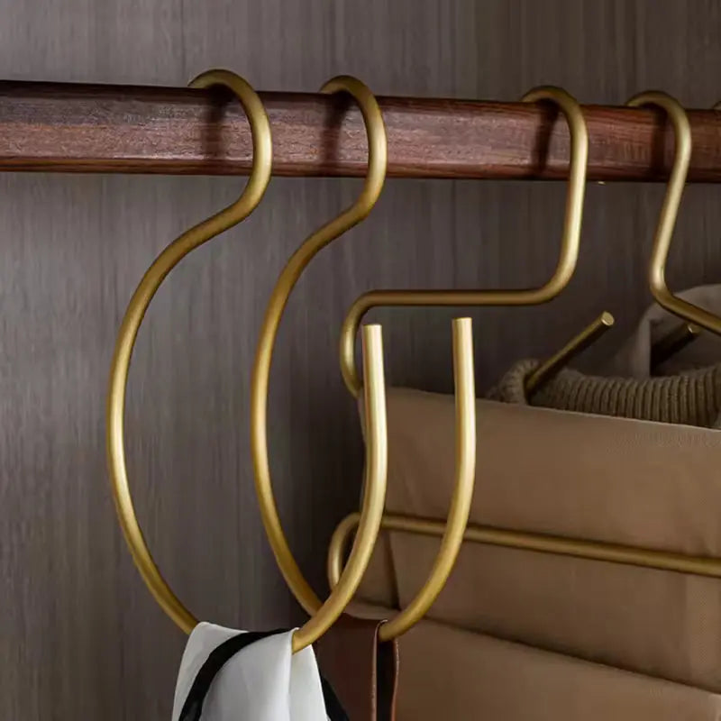 S-hooks holding bags and accessories