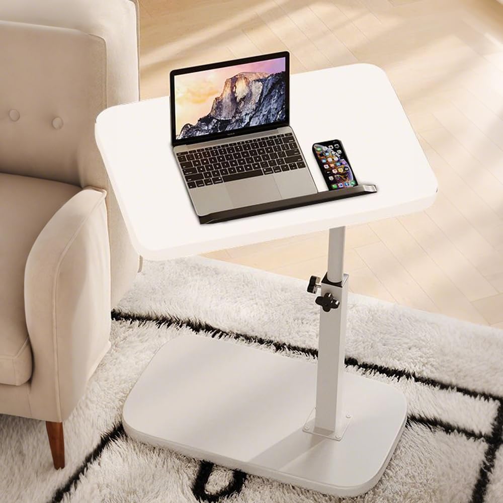 Adjustable side table in White