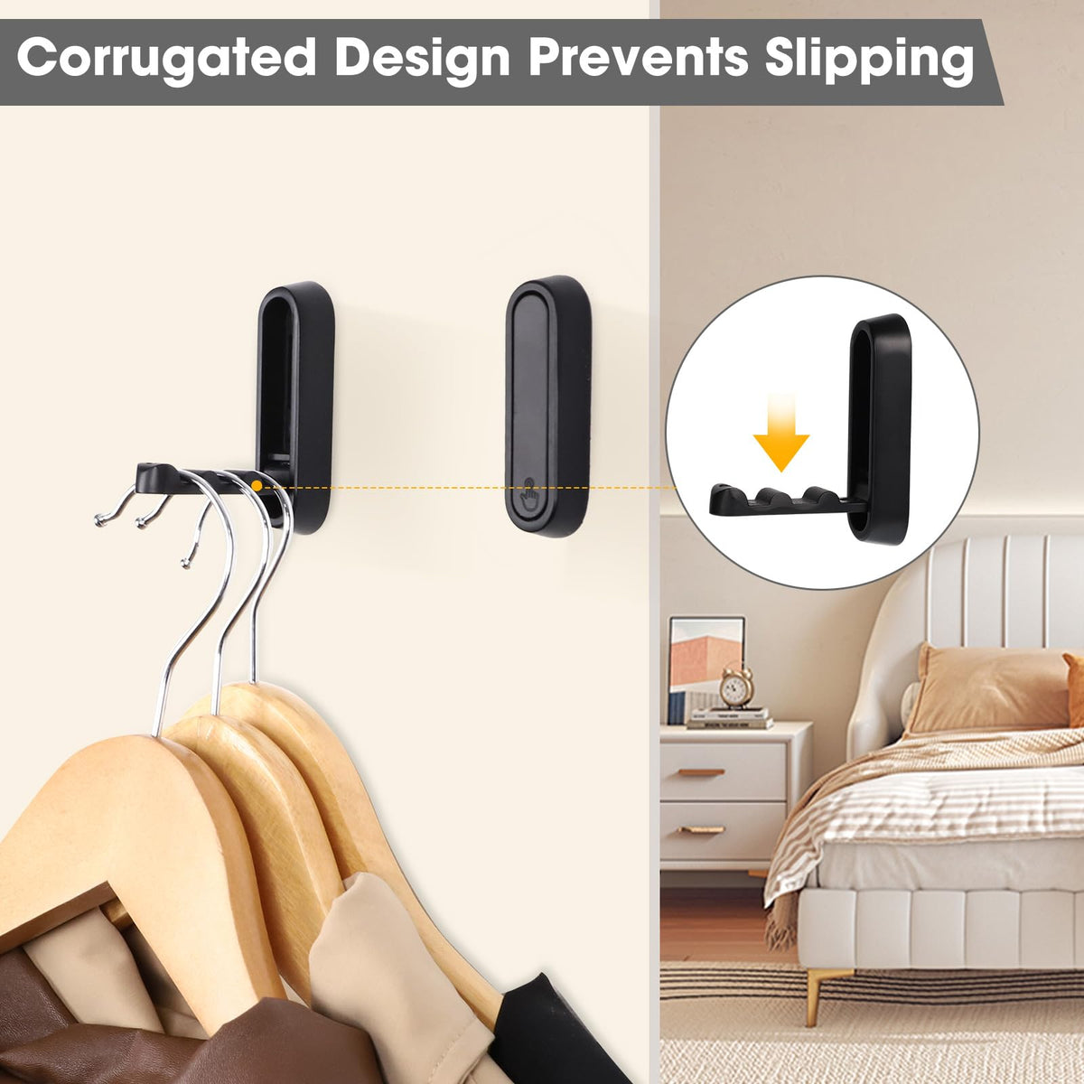Folding wall hook finishes
