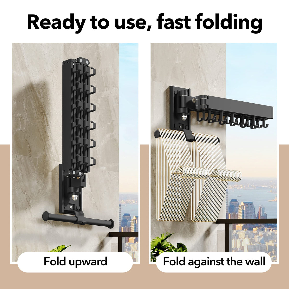 Laundry hanger extended with clothes