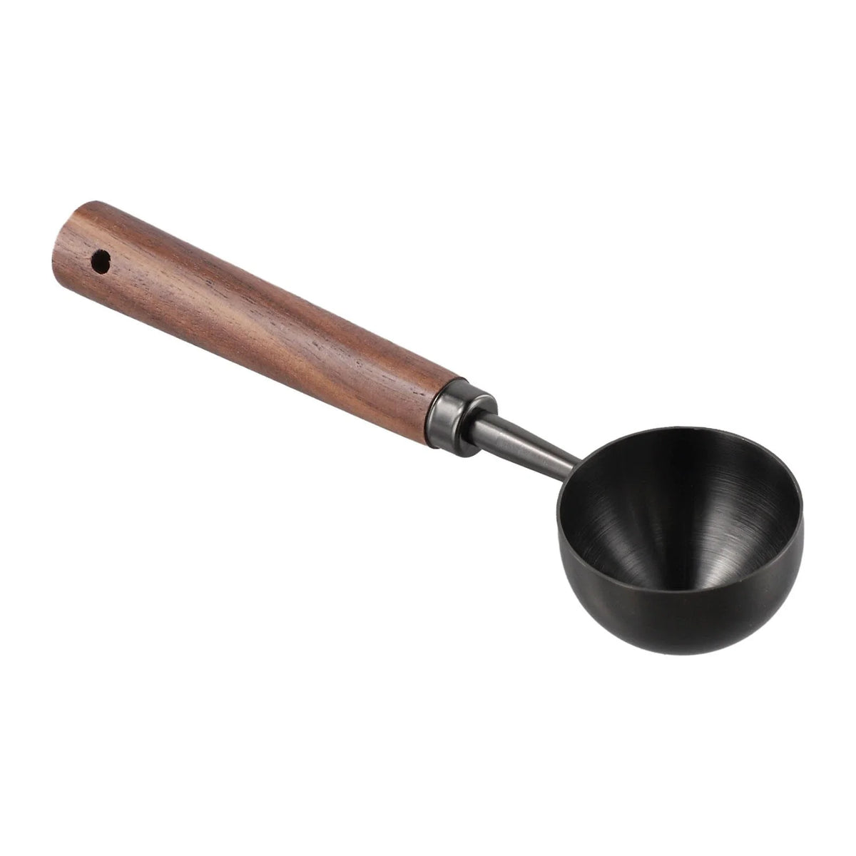 Coffee scoop with walnut handle, long